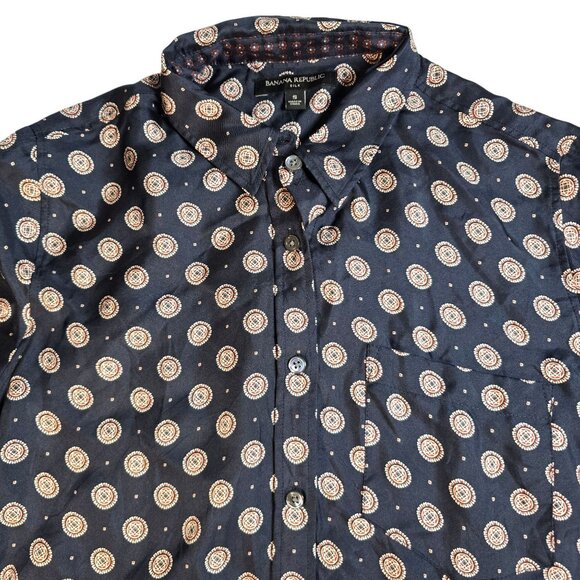 Banana Republic Silk Patterned Shirt Womens Small - Picture 1 of 8
